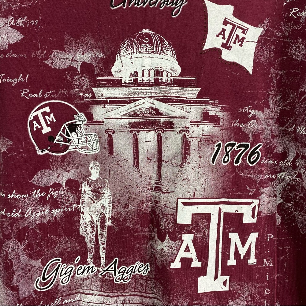 Vintage 90’s Deadstock Texas A&M Aggies Shirt Med NWT - Picture 3 of 6